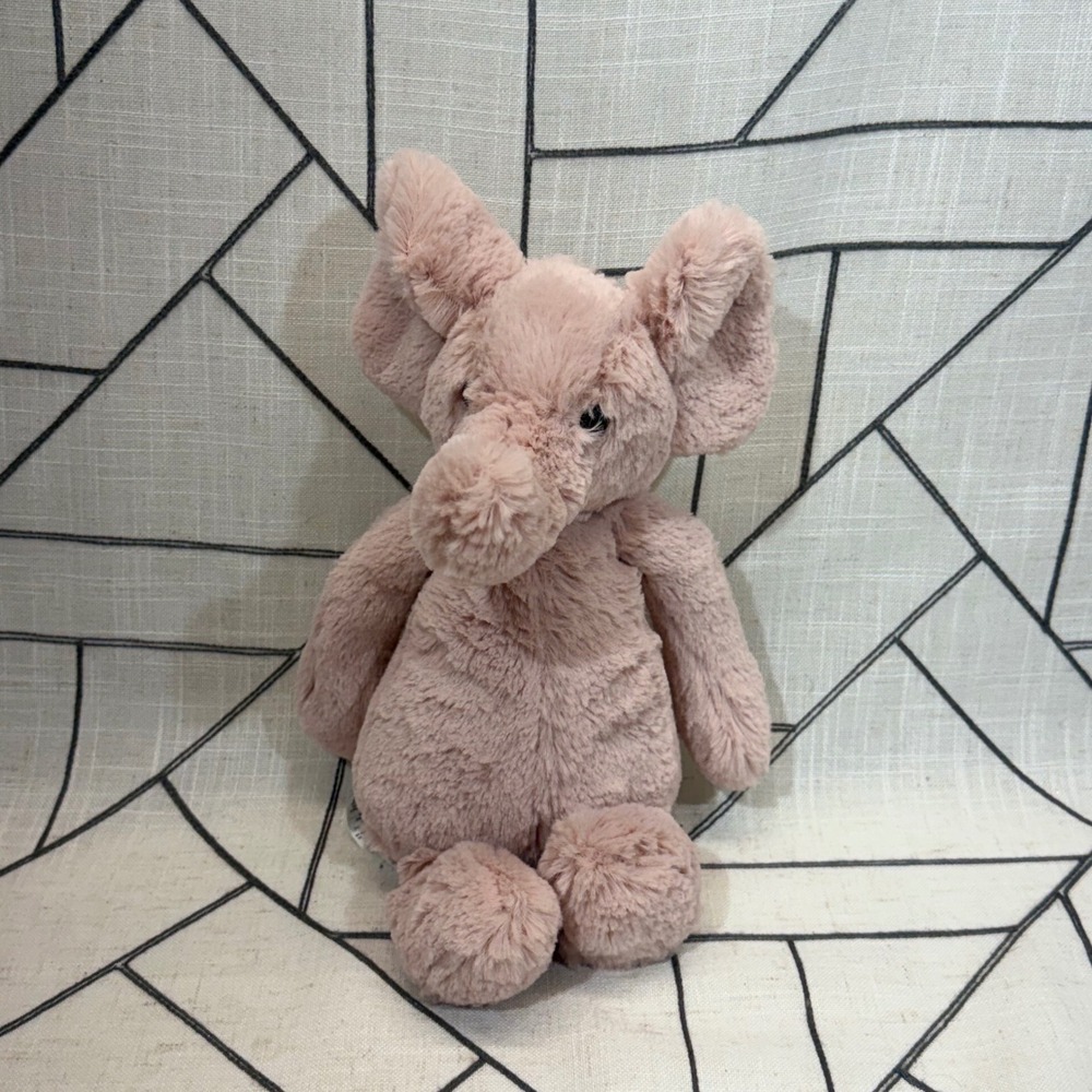 Snug Elephant Plush 13" Pink Shaggy Faux Fur Stuffed Animal Toy